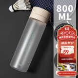 木吉乇（mojito）便携塑料水杯茶杯男女学生运动夏天水瓶大容量水壶 白色