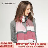 玛丽亚·古琦（MARJA KURKI）羊毛围巾女冬季 礼盒装保暖披肩围巾两用 千鸟格围脖女礼物 红色