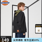 dickies夹克多口袋拼接撞色外套 男士休闲百搭长袖薄外套10103 黑色 M