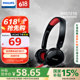 飞利浦（PHILIPS）头戴式耳机有线耳机电脑耳机带麦耳机佩戴舒适电竞吃鸡多功能线控3.5mm音频接口SHG7210