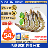 GUO LIAN国联生鲜盐冻大虾 去冰净重3斤 73-90只 盒装活冻 海鲜海产冷冻虾