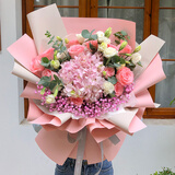 馨仪鲜花速递玫瑰向日葵康乃馨花束生日礼物全国同城配送 绣球玫瑰混搭花束