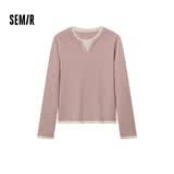 森马（Semir）森马毛衣女短款假两件含羊毛针织衫24冬新款保暖内搭109724107015