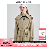 VEGA CHANG风衣外套女2025年春秋新款中长款高级感纯色大衣 摩卡棕 S
