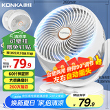 康佳（KONKA）空气循环扇家用风扇台式桌面电风扇轻音节能换气扇宿舍摇头壁挂电扇交流定频小风扇KXHS-1511-P