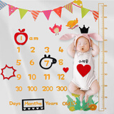 婚恋倾城婴儿月份拍照道具百天满月100天宝宝拍照背景布周岁新生儿背景毯