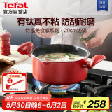 特福（Tefal）汤锅不粘锅煮汤锅家用炖煮锅双耳煮粥煲汤锅-20cm