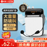 索爱（soaiy）S318小蜜蜂扩音器教师专用蓝牙音箱音响小喇叭TF卡U盘录音麦克风户外导游便携式教学Type-c 黑