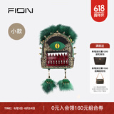 菲安妮（FION）女士牛皮小怪兽双肩包欧美风创意背包生日礼物 彩