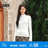 森马（Semir）长袖T恤女半高领吸湿发热抗菌2024冬紧身抓绒打底衫109724101001