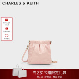 CHARLES&KEITH迷你菱格流浪包单肩斜挎双肩包包女包生日520礼物CK2-60782390 粉红色Pink S