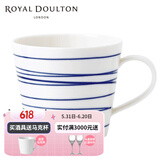 Royal Doulton英国皇家道尔顿陶瓷马克杯咖啡杯创意笔触蓝白太平洋北欧简约 划线