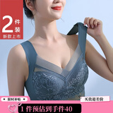 创颜【2件】无痕运动内衣女固定杯无钢圈美背心式薄款文胸罩礼盒包装 深蓝色+肤色（2件） XL 【建议101-115斤】