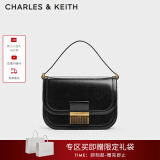 CHARLES&KEITH复古锁扣豆腐包单肩斜挎包包女包生日520礼物CK2-80781400 Black黑色CK2-80782444 S/M