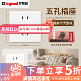罗格朗（LEGRAND）tcl插座面板画采白色五孔开关USB家用二三插86型暗装墙壁电源插座 10只五孔插座