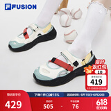 斐乐（FILA）FUSION斐乐玛丽珍凉鞋女鞋新款凉拖魔术贴海螺沙滩鞋 雪白/港灰绿-SH 36