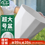 寿禾 花盆带托盘塑料树脂盆家庭园艺绿植花卉种植 木里盆超大号-浅灰