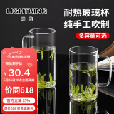 明尊（LIGHTKING）茶杯 玻璃水杯带把手 男女办公室泡茶杯加厚耐热玻璃杯子 CP'40【480ml】单只装