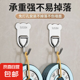 【京东物流】不锈钢挂钩免打孔粘钩家用浴室厨房墙上毛巾钩挂衣钩 小熊挂钩 1个挂钩配3M背胶