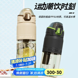 名锐（MINGRUI）母婴级黄金PPSU材质水杯大容量可高温水煮便携男女士饮用运动杯子 【黄金PPSU材质】黑色- 610ml