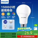 飞利浦（PHILIPS）led节能灯泡客厅家用超亮照明E27大螺口灯泡12W6500K白光优视型