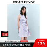 UR2025春季新款女摩登气质褶皱收腰显瘦无袖连衣裙UYY750030 淡紫 M