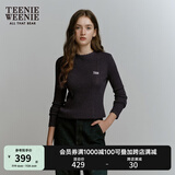 Teenie Weenie小熊春季手工钩花肌理感知性毛衣打底衫复古毛针织衫 深灰色 S 160