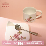 中国国家博物馆（NATIONAL MUSEUM OF CHINA）芳华百花图卷咖啡杯碟套装情侣杯子文创创意爱人新婚生日礼物国潮 灿若桃花