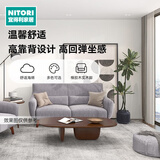 NITORI宜得利家居 家具 沙发现代简约客厅布艺日式高靠背三人位 伊娜 灰色
