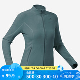 迪卡侬（DECATHLON）保暖户外抓绒衣外套男女运动宽松秋摇粒绒外套冲锋衣内胆 女款-全拉链-青绿色 XL