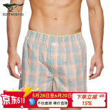 七匹狼睡裤男短裤纯棉夏季薄款宽松家居裤男士沙滩裤可外穿五分大裤衩 黄绿三分裤（无兜） XXL-180（140-160斤）