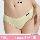 维多利亚的秘密（Victoria's Secret）PINK 夏季舒适无痕3A抗菌抑菌LOGO中腰包臀内裤三角裤女 09K9柑橘黄-光面款 11247228 1条 S