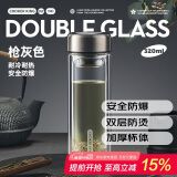 炊大皇玻璃杯茶水分离耐高温防爆泡茶杯大容量茶杯枪灰320ml