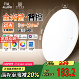 FSL佛山照明卧室LED吸顶灯无蓝光护眼高显97全光谱智能蝉翼25W包安装