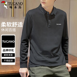 啄木鸟（TUCANO）长袖T恤男春秋季潮流百搭翻领polo打底衫舒适透气休闲上衣服男装