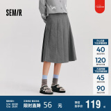 森马（Semir）森马半身裙女仿毛呢裙子24冬新款A字百褶裙遮胯显瘦109724120001