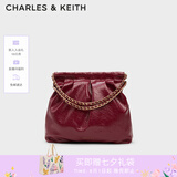 CHARLES&KEITH子母链条大容量流浪包托特包单肩斜挎包女包生日礼CK2-40671449 Burgundy葡萄酒红色 L