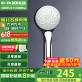 科勒（KOHLER） 淋浴花洒喷头 手持花洒多功能莲蓬头软管滑动杆底座托套餐 R99063T-CP亲氧花洒头