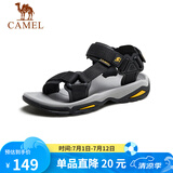 骆驼（CAMEL）户外沙滩潮流平底休闲男士凉鞋子 A822162412 黑色 41