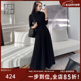 美洋（MEIYANG）爱丽丝连衣裙黑科技超细纤维半高领修身针织裙时尚新款显瘦裙子女 黑色 L