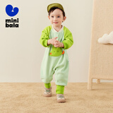 迷你巴拉【抗静电】婴幼儿毛绒外出连体衣摇粒绒可外穿宝宝衣服春新款 黄绿41179 【抗静电 更自在】 73cm