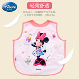 【单件】迪士尼（Disney）宝宝吃饭罩衣婴儿童冬饭兜幼儿罩衫围裙防水反穿衣长袖画画罩衣 【单件】短袖米妮罩衣 110码
