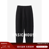 Basic House/百家好加厚加绒休闲裤女秋冬香蕉裤奶奶裤保暖百搭宽松显瘦新款 黑色 S 80-100斤