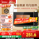 美的（Midea）微波炉家用小型20升转盘加热 智能菜单 一键解冻 杀菌电子除味 薄膜按键（M1-L213C）