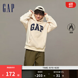 Gap男女装LOGO仿羊羔绒落肩袖卫衣美式休闲保暖连帽衫807084 米黄色 XL (185/108A)