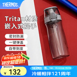 膳魔师（THERMOS）Tritan塑料水杯夏季男女运动瓶户外露营便携随行杯带提手茶杯TCSD 灰色530ml