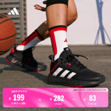 adidas OWNTHEGAME 2.0中高帮团队款实战运动篮球鞋男子阿迪达斯   黑/红/银白   39