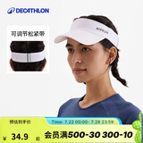 迪卡侬（DECATHLON）空顶帽男女夏天遮阳帽太阳帽鸭舌帽户外运动帽跑步帽子RUNC 新款白色-可调节松紧带款 新空顶帽松紧带（建议头围50-62厘米）