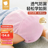 尿布婴儿可水洗纱布训练裤隔尿新生儿戒尿不湿4条装粉紫