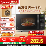 美的（Midea）微波炉烤箱一体机 小型家用20升微波炉  光波加热 钻石背板（M1-L201B）
